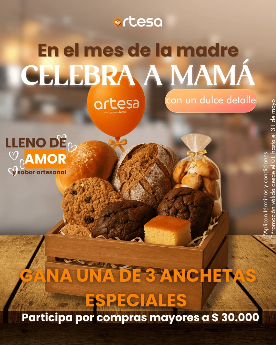 Artesa Panadería Mother's Day campaign creative