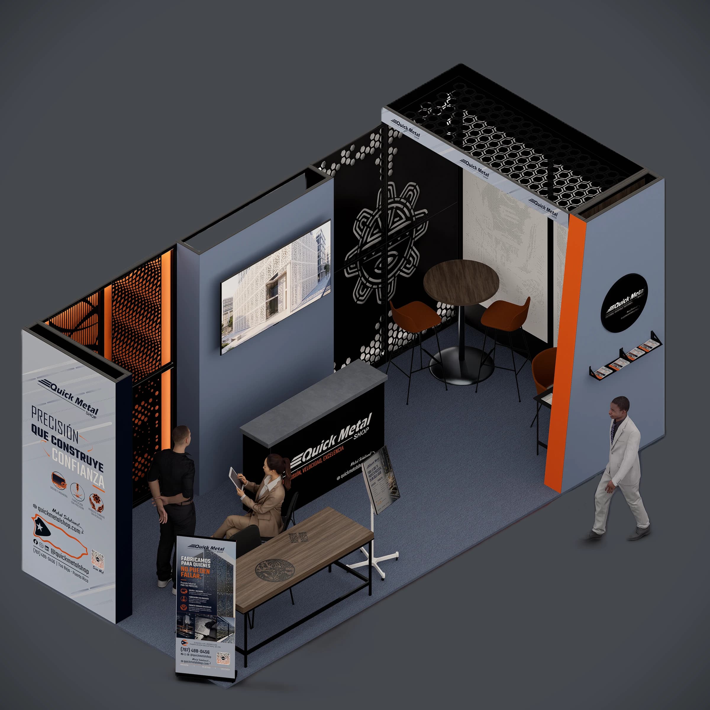 3D render of the booth
